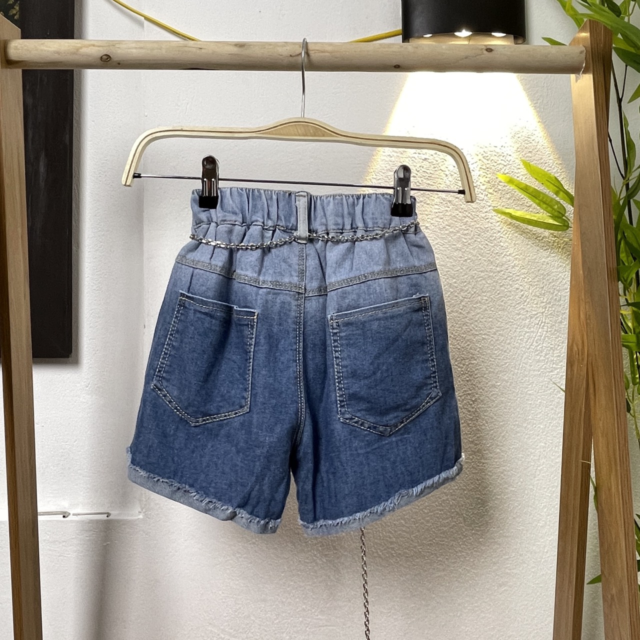 Quần đùi bé gái vải bò size đại, Short jean cho bé 5-10 tuổi màu loang co giãn mềm mại kiểu dáng thời trang