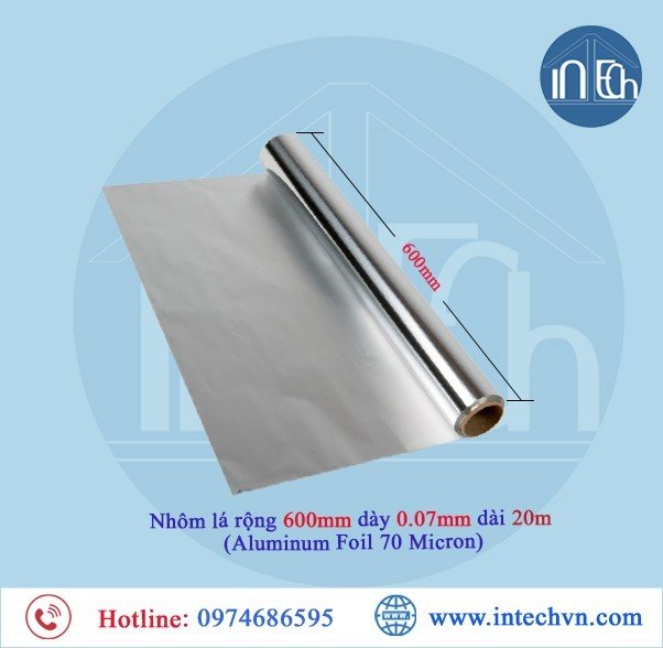 Màng nhôm Aluminum Foil (Giấy nhôm rộng 600mm dày 0.07mm dài 20m)