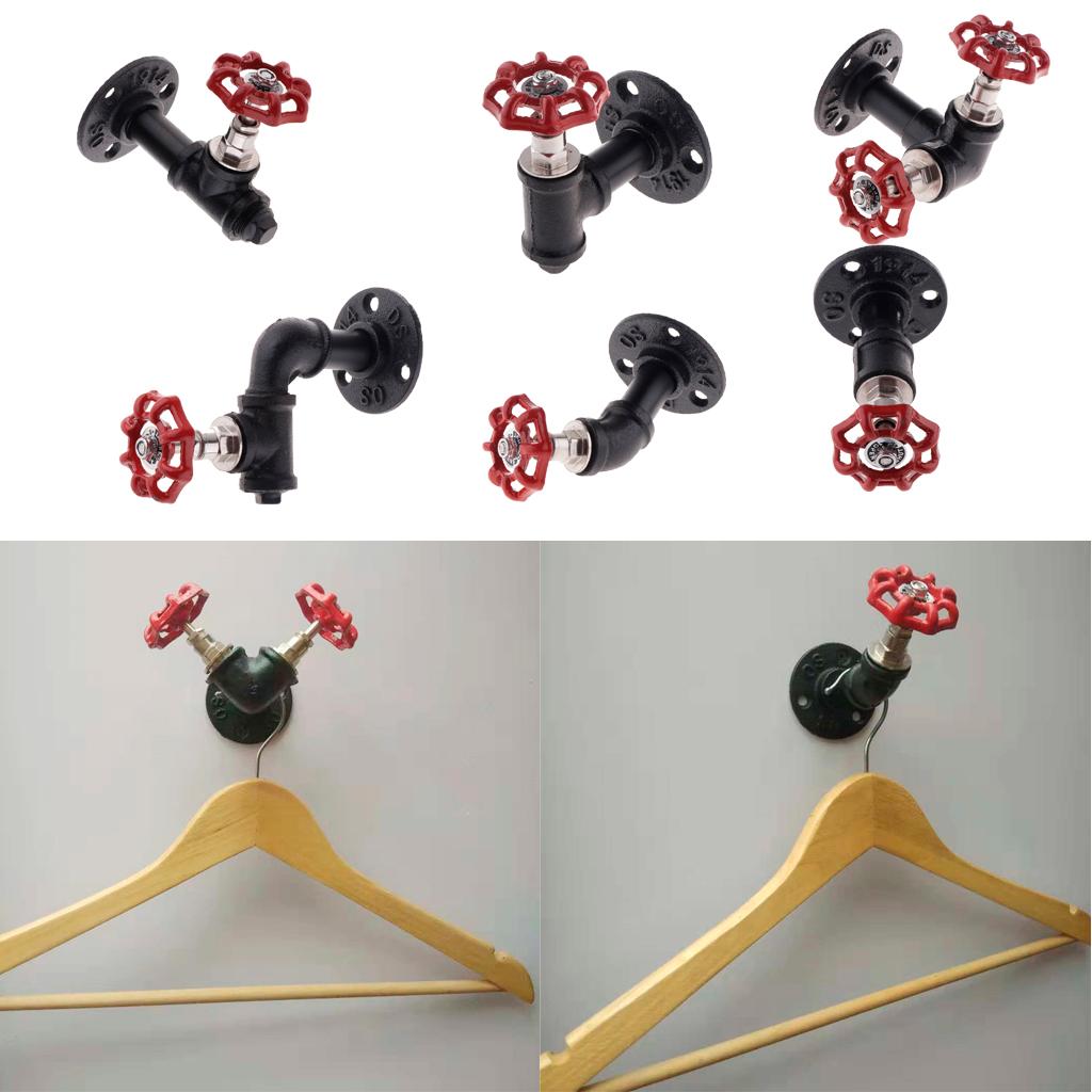 Industrial Wall Hook Rustic Iron Pipe Wall Mounted Towel Hook Coat Hanger A
