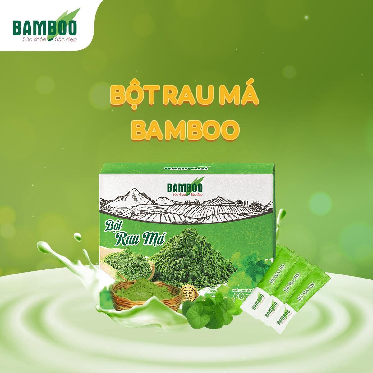 [CHÍNH HÃNG] BỘT RAU MÁ BAMBOO NGUYÊN CHẤT