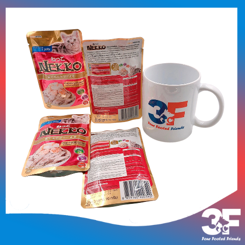 Pate Nekko Jelly Cho Mèo Trưởng Thành Từ 6 Tháng Tuổi Vị Cá Ngừ Và Tôm Sò Dạng Thạch Gói 70gr