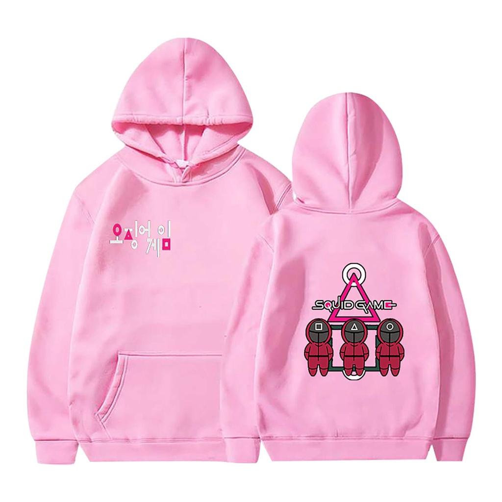 Áo Squid Game nỉ thun có mũ áo Hoodie Nam Nữ in hình Game hot