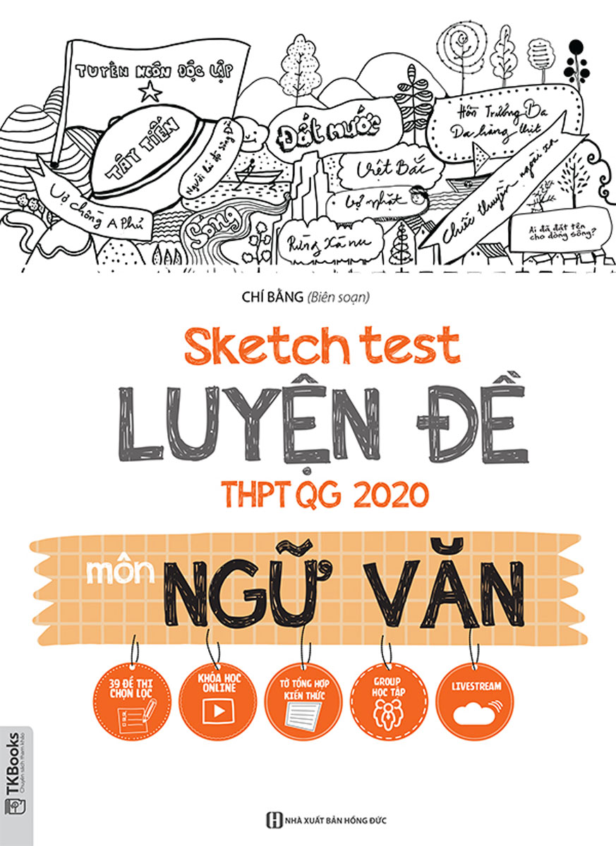 bộ 3 cuốn sách SKETCH TEST LUYỆN ĐỀ THPTQG 2020 MÔN  + VĂN +  ANH + môn toán KT