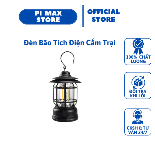 Đèn Măng Xông Vintage Led Đi Du Lịch Dã Ngoại Cắm Trại, Đèn Bão Tích Điện Treo Lều Cắm Trại