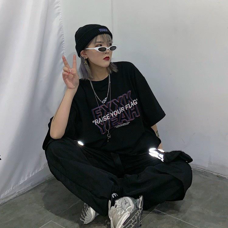 Áo thun tay lỡ Raise your flag dáng thụng oversize Ulzzang unisex nam nữ phong cách Hàn Quốc