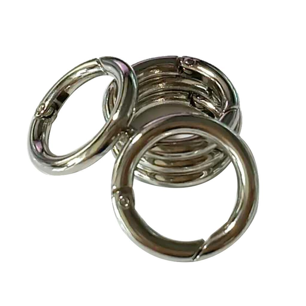 10 Pieces Round Circle Carabiner Clip Snap Hook For Keychain Camping Hiking 28mm