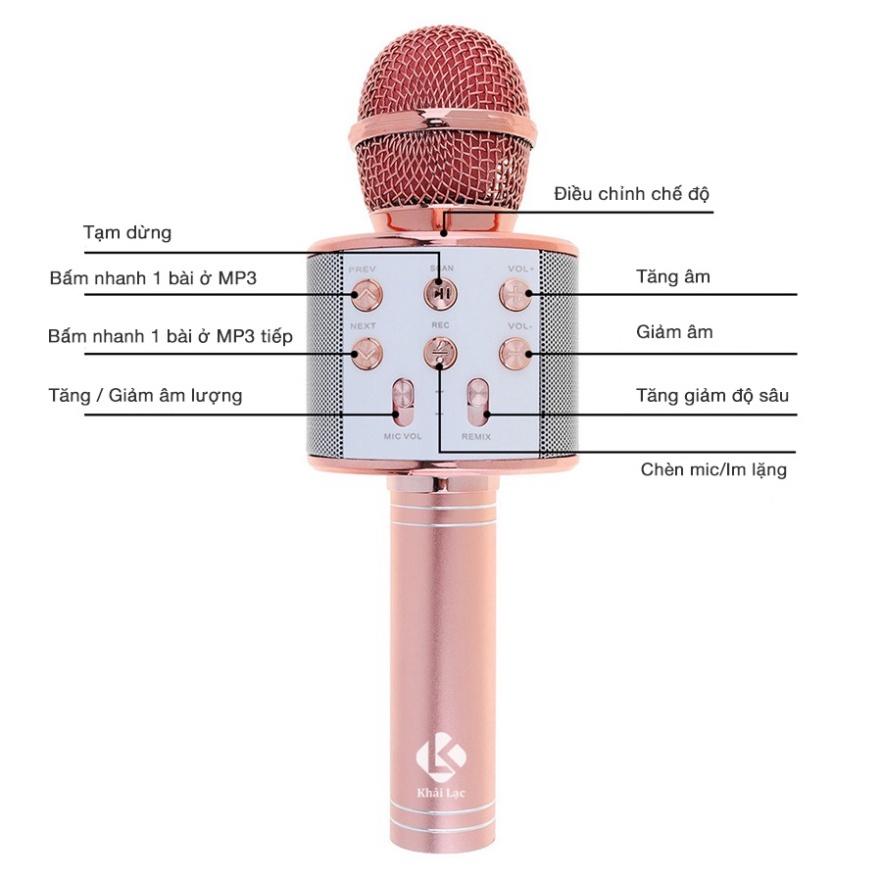 Micro Hát Karaoke Bluetooth WS-858 Khải Lạc micro không Dây hát karaoke micro không dây micro trợ giảng không dây