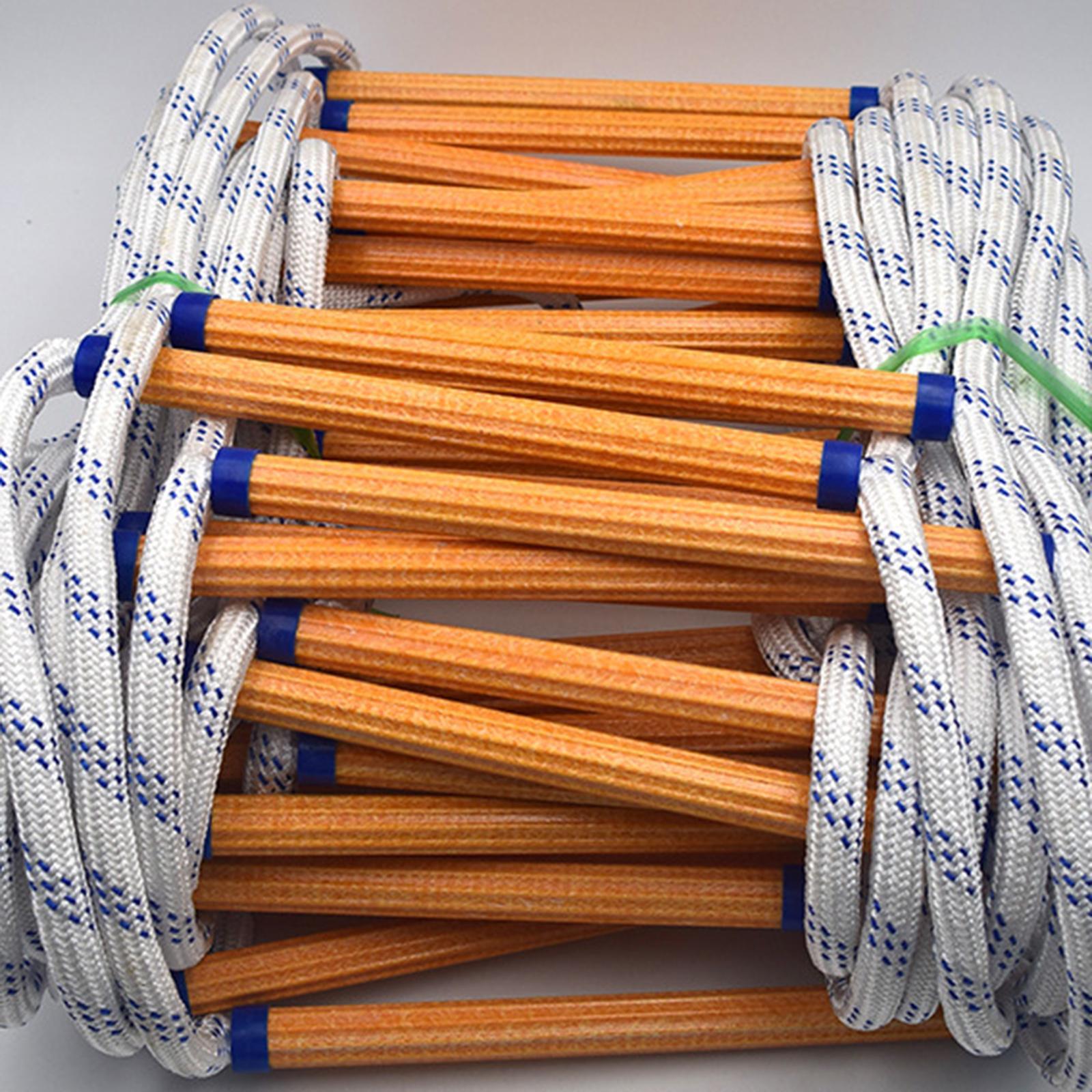 Emergency Fire Escape Ladder, Flame Resistant, Safety Rope Ladder with Hooks, Fast to Deploy