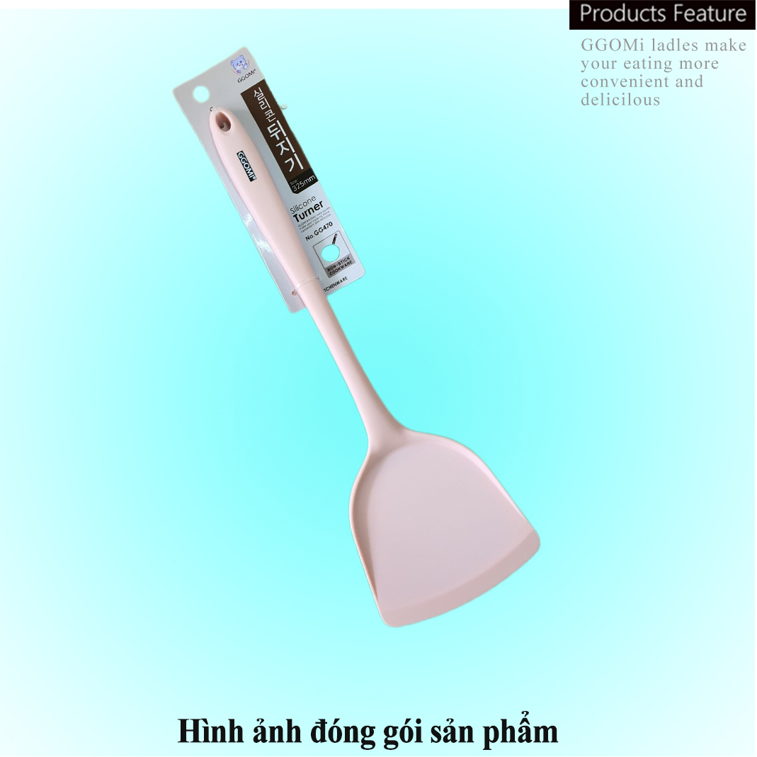 [HÀNG CHÍNH HÃNG]Vá sạn/Xẻng đảo lật thức ăn silicone an toàn sức khỏe, 4 màu sắc sặc sỡ dài 33cm GGOMi Hàn Quốc GG470