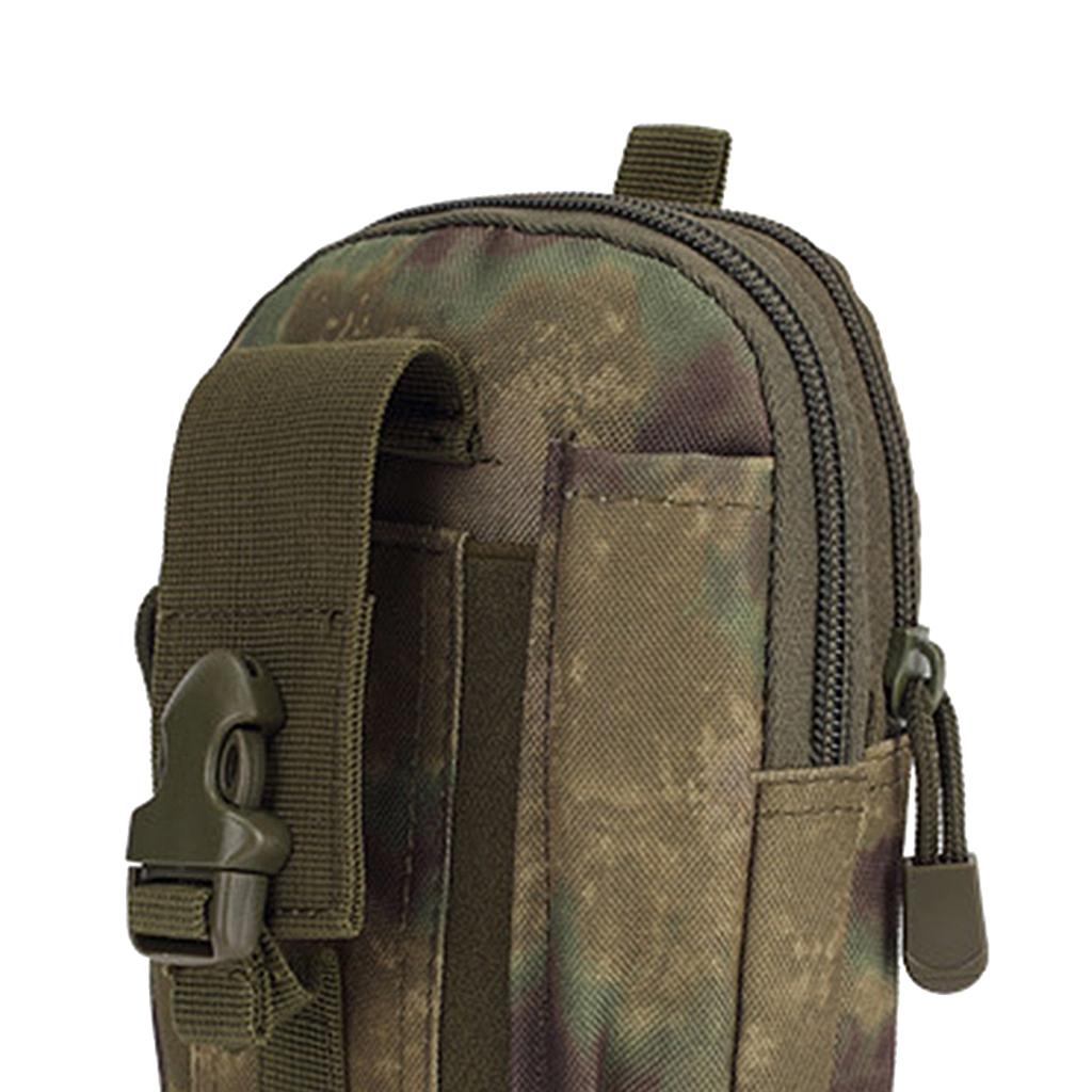 Tactical Compact 600D Oxford Cloth Waterproof Multipurpose Utility Gadget Belt Waist Bag with Cell Phone Holder for Camping Hiking Soprts