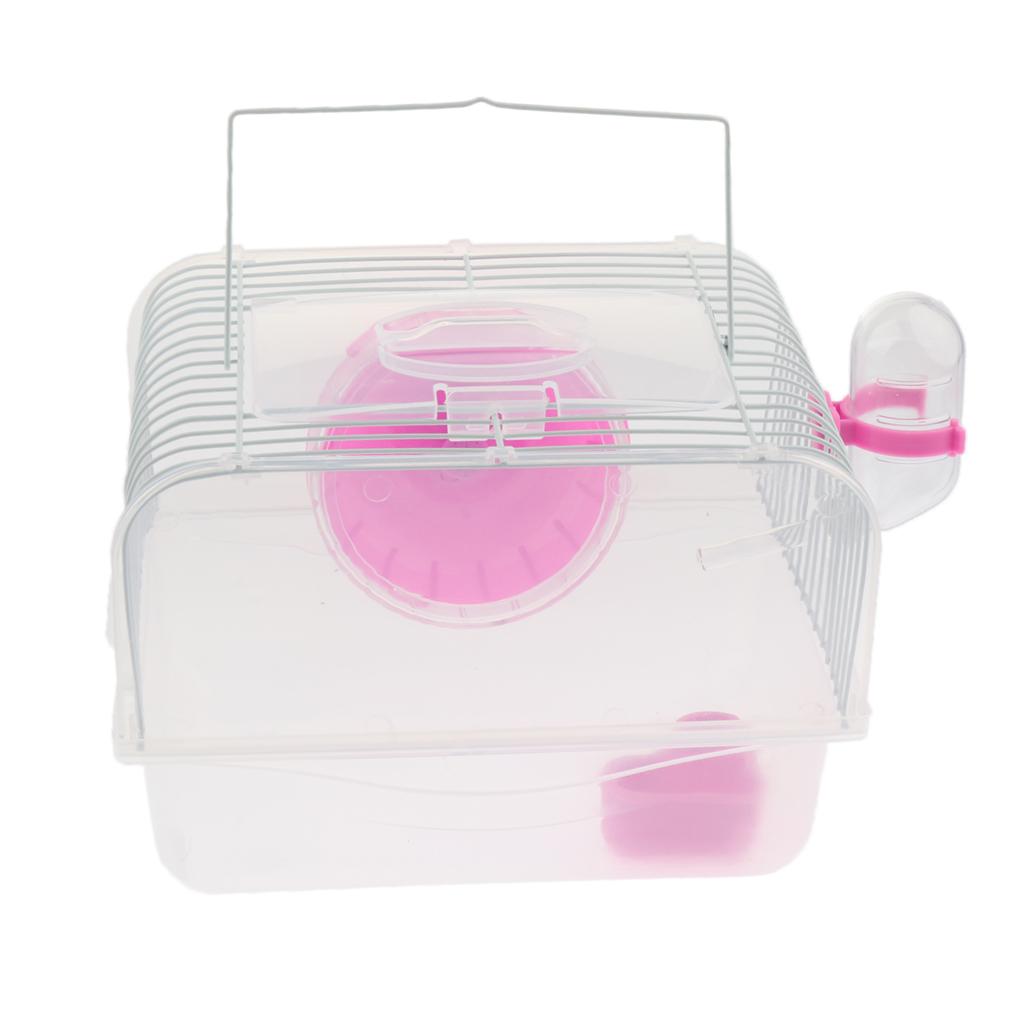 Portable Pet Hamster Cage Guinea Pig Gerbils Mice House with Heel