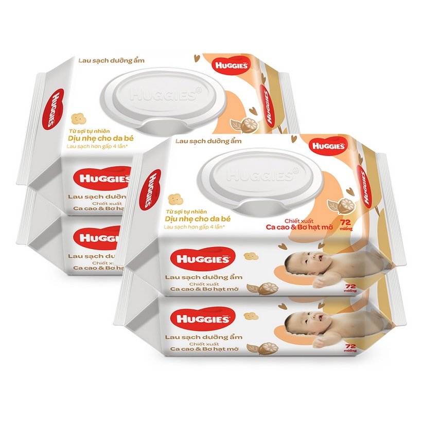 Khăn ướt huggies 72 miếng combo 4 gói