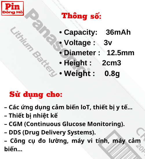 [HCM] Pin 1220 Panasonic CR1220 1 vỉ 5 viên - Dùng cho Cmos, đồ chơi, thiết bị điện tử, đồng hồ