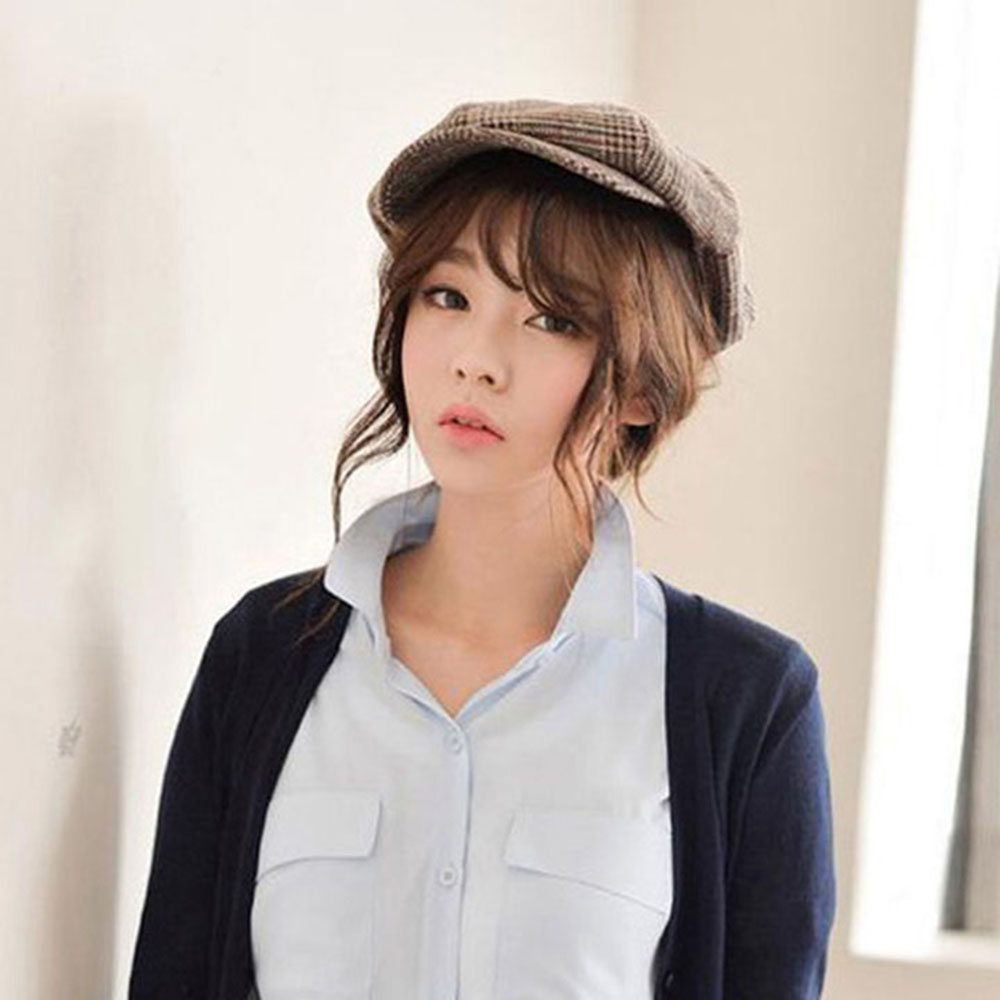 Mũ beret lưỡi trai họa tiết caro kiểu châu Âu cổ điển/ Nón bát giác mỏ vịt họa sĩ nam nữ có chun co dãn chỉnh size vải bố/ mũ nồi cho người cao tuổi- Smice House
