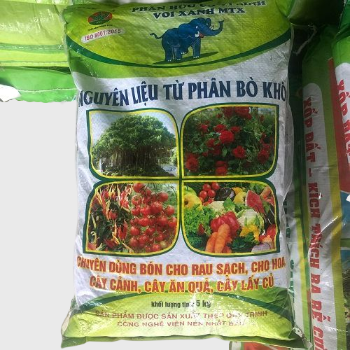 100g Phân Hữu Cơ Vi Sinh Voi Xanh MTX- Nguyên Liệu Từ Phân Bò Khô- Chuyên Dùng Bón Cho Rau Sạch, Cho Hoa, Cây Cảnh