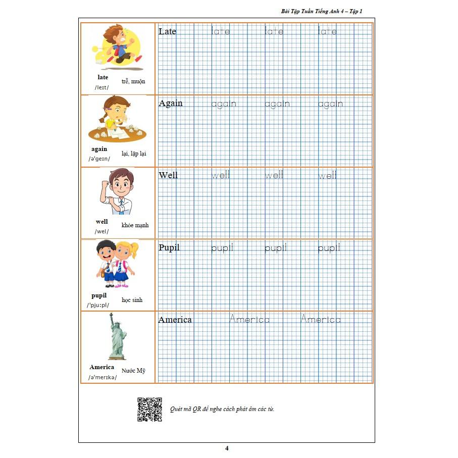 Sách - Bài Tập Tuần Tiếng Anh 4 - Tập 1