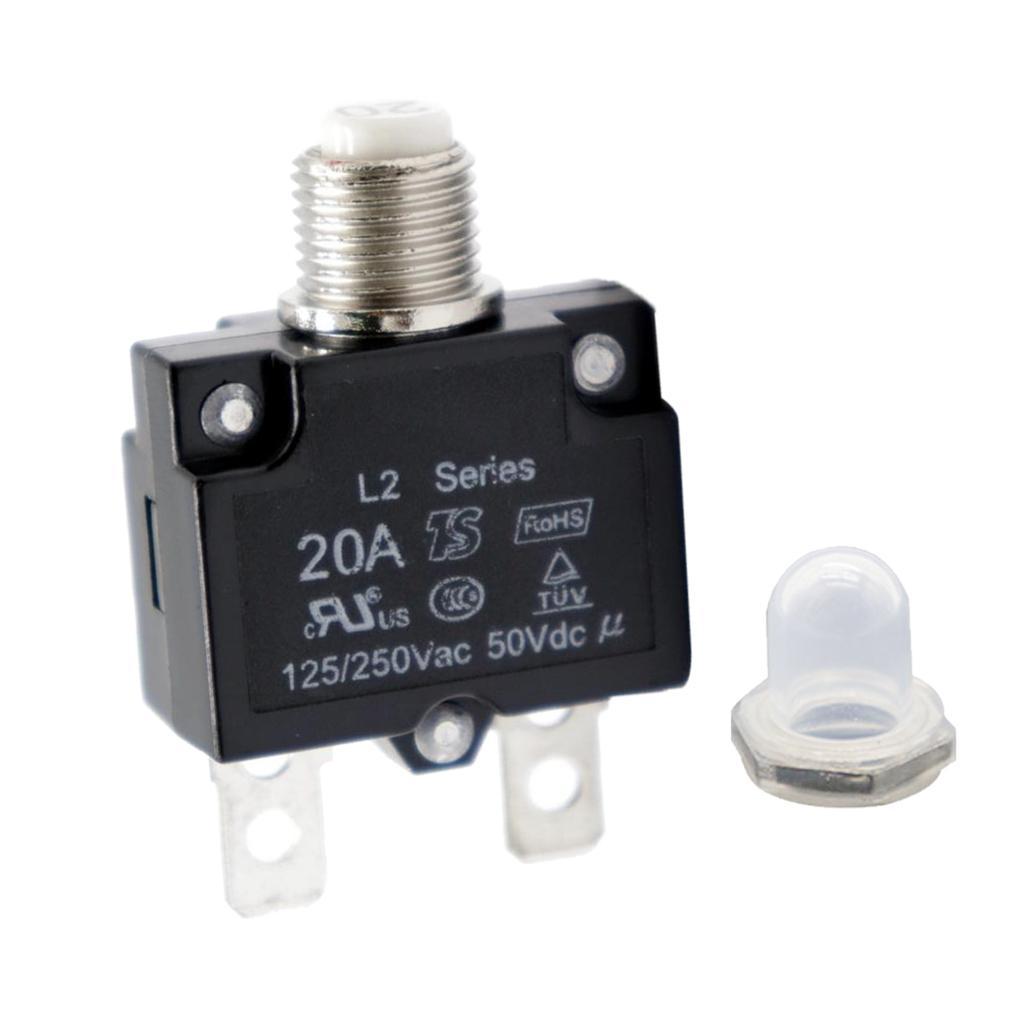 3-20pack Manual 20A Reset Thermal SwitchCircuit Breaker Protector for Generator