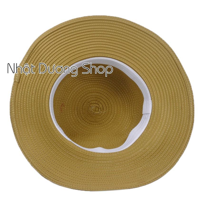 Nón bo nữ rộng vành 8cm có gắn hoa với chất liệu cói cao cấp, sang trọng che nắng cực tốt