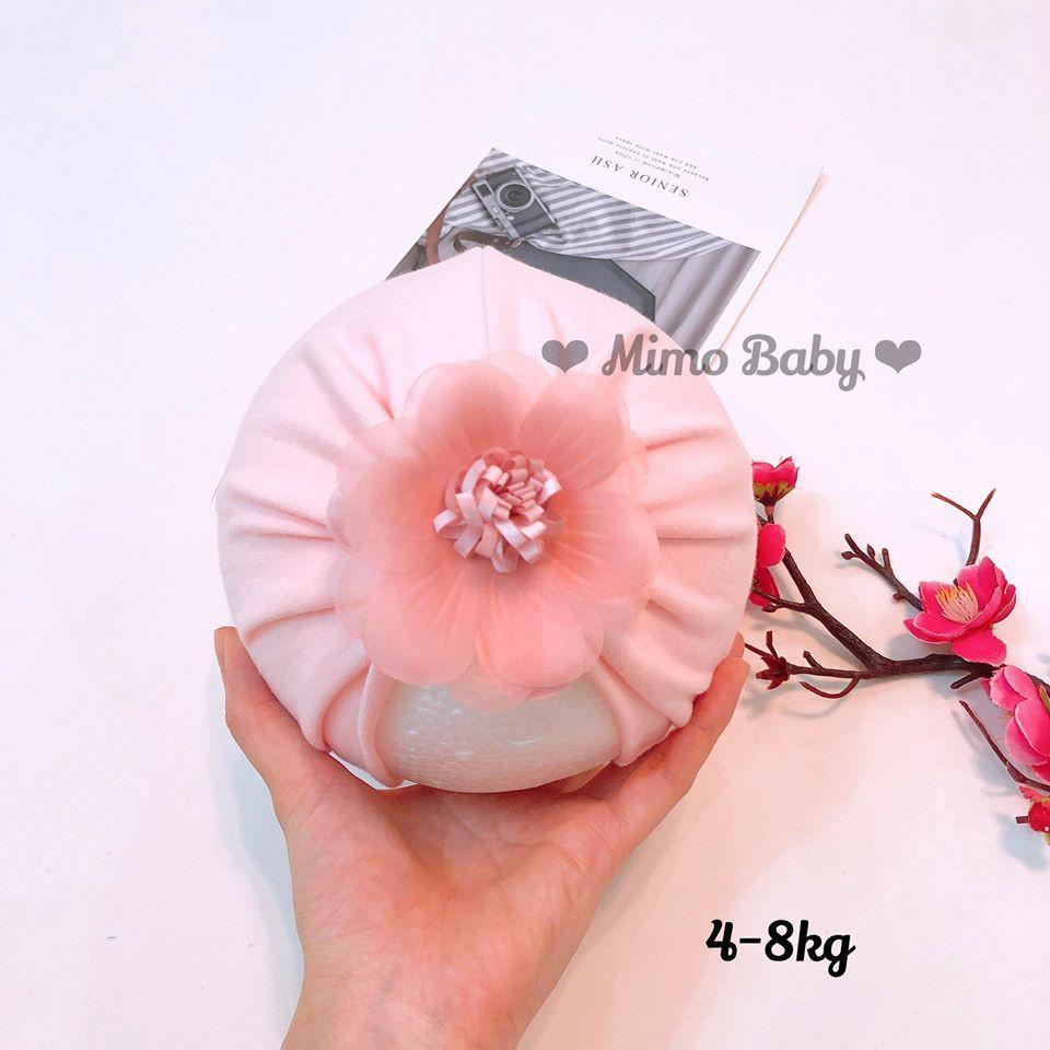 Mũ turban bé gái - hồng baby (4-8kg)