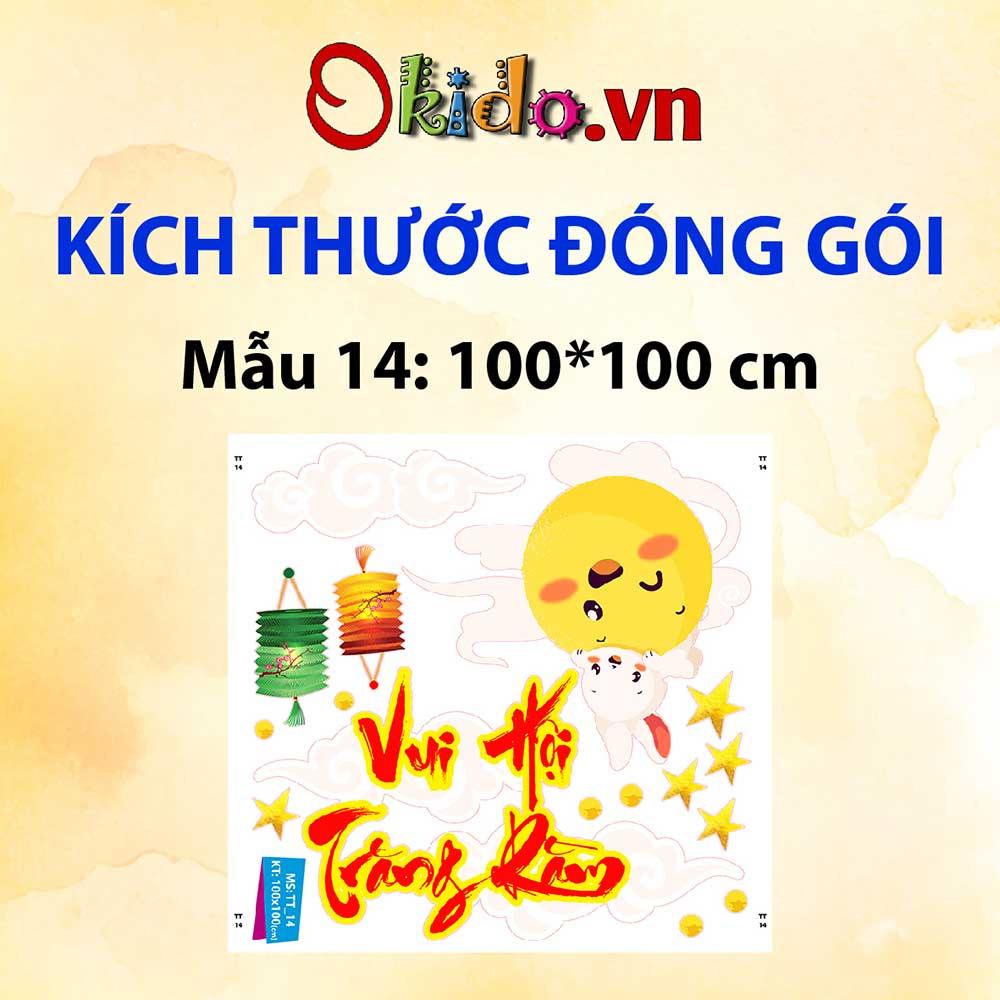 DECAL TRANG TRÍ TẾT TRUNG THU 2021 COMBO VUI HỘI TRĂNG RẰM