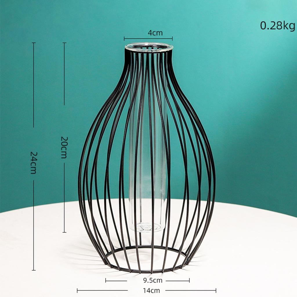Iron Art Flower Vase Metal Frame Plant Holder Home Decor