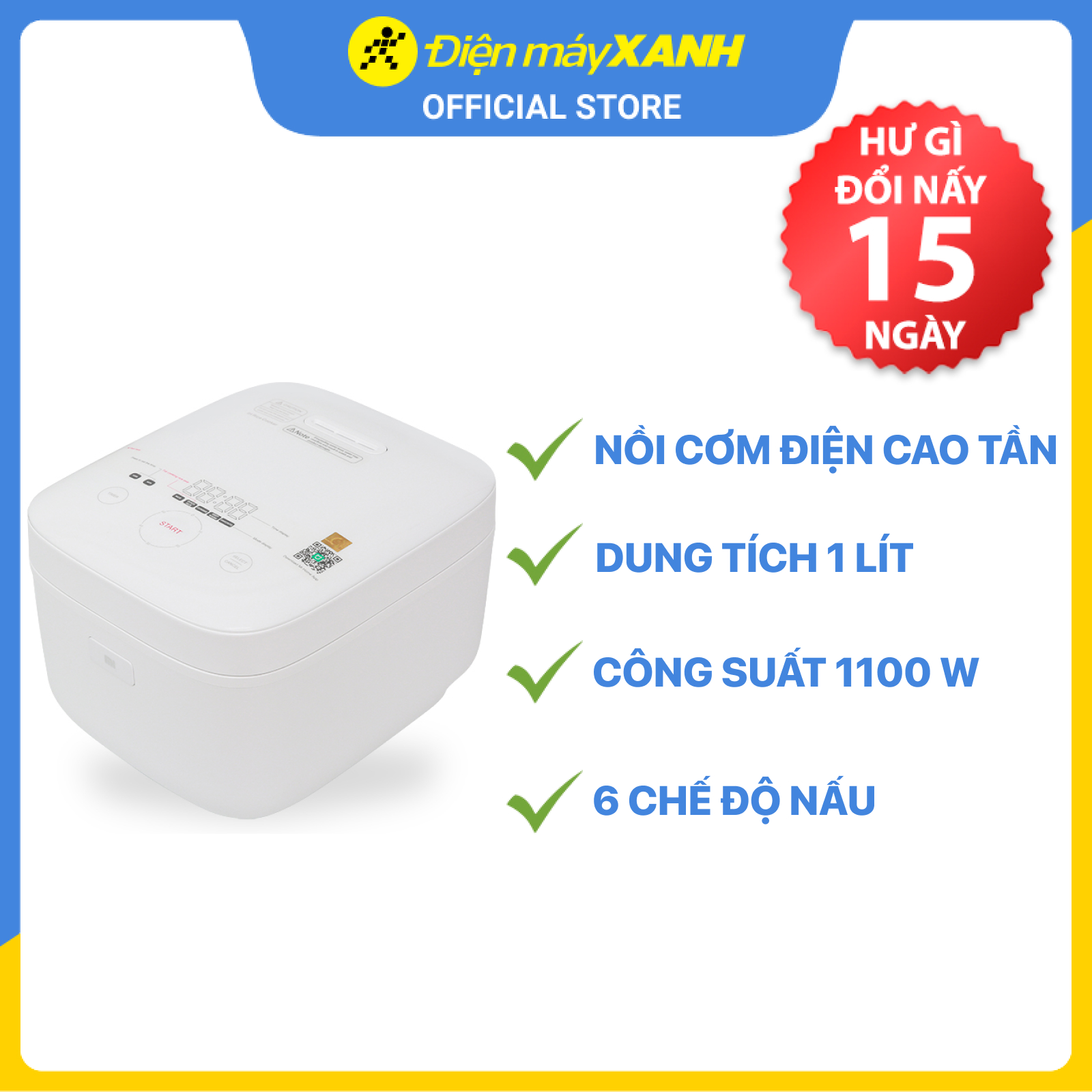 Nồi cơm điện cao tần Xiaomi 1 lít ZhF4009GL - Hàng chính hãng