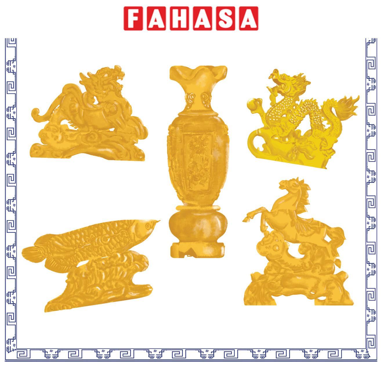 Phụ Kiện Bàn Thờ Bộ Tượng Tứ Linh Tăng Phúc - Tài Lộc Dồi Dào - Phúc Thọ Dài Lâu - Manihum BTLPK-03