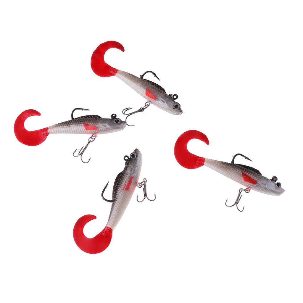 4Pc Jig Lead Heads  Soft Lure Sea Fishing Cod Pollack Bass Jewfish