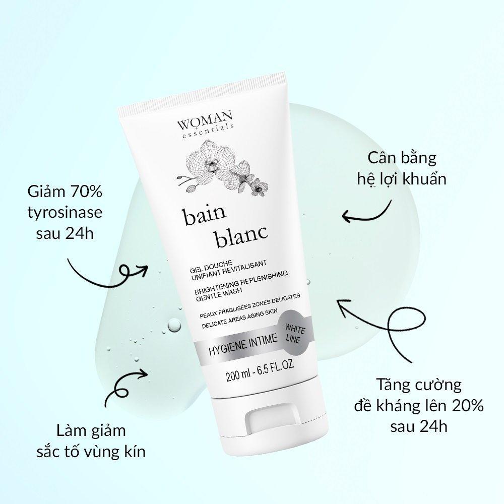 Gel vệ sinh giảm sắc tố vùng v-zone Woman Essentials Bain Blanc 200ml