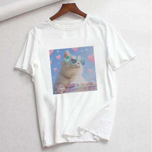 ÁO thun nữ in hình con mèo cutee