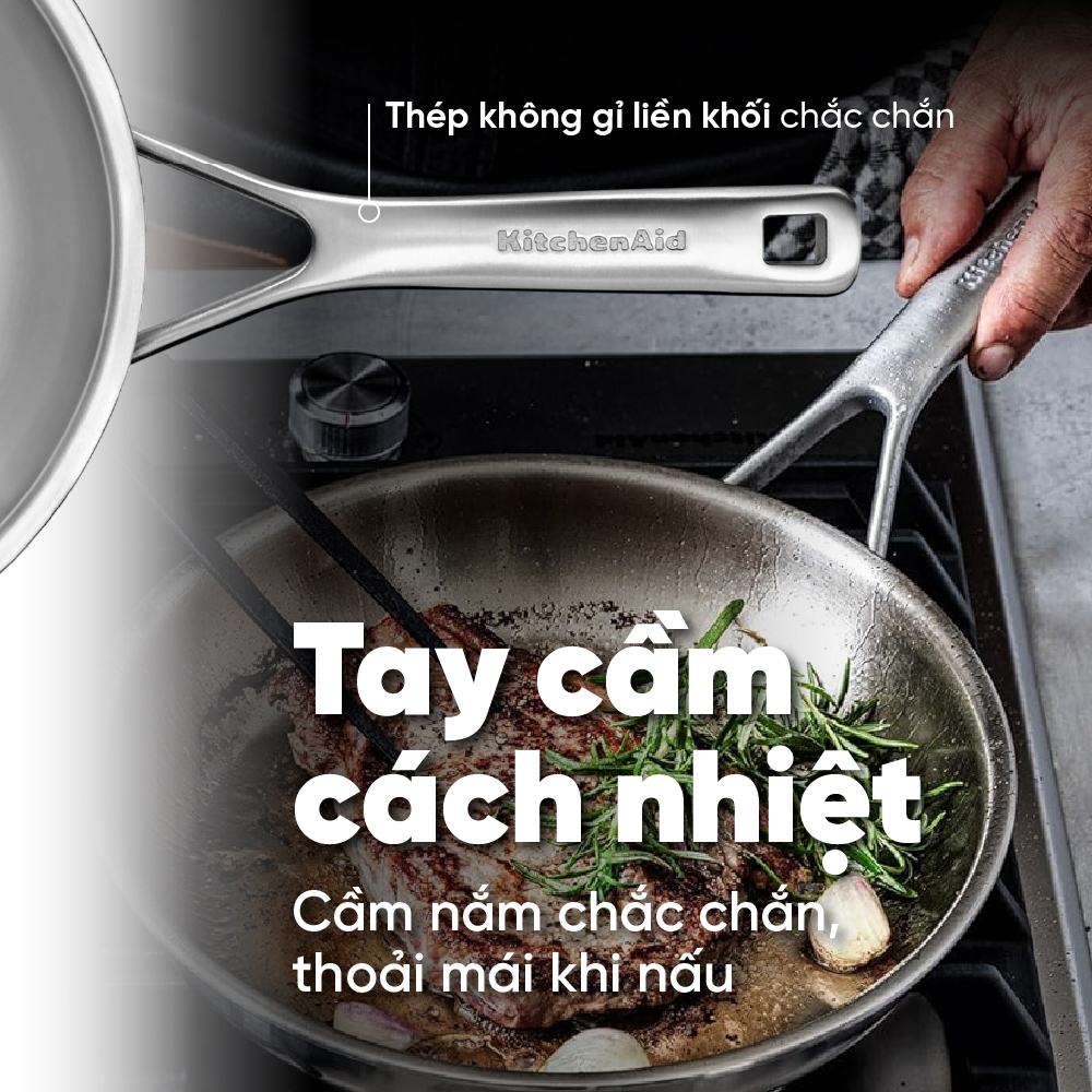 KitchenAid - Chảo Inox nguyên khối 3 lớp