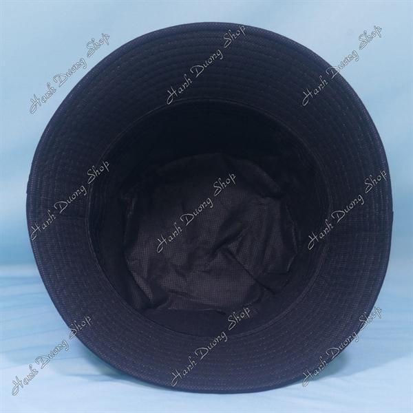 Nón tai bèo mũ bucket vành nhỏ thêu chữ Độc Thân Vui Tính - Đen