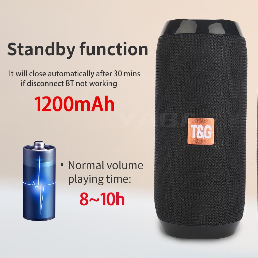 Loa Di Động Không Dây Bluetooth Tương Thích Cột Chống Nước Ngoài Trời USB AUX TF FM Radio Loa Siêu Trầm Loa caixa de som Color: blue 1200mAh