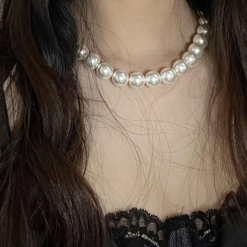 N382 vòng cổ choker , dây chuyền choker hạt Ngọc 12mm kiểu dáng xinh xắn cho nữ