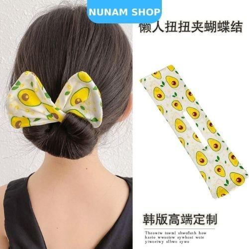 Dây bới tóc nơ tạo kiểu họa tiết trái cây và hoa siêu xinh cho mẹ và bé Nunam Shop