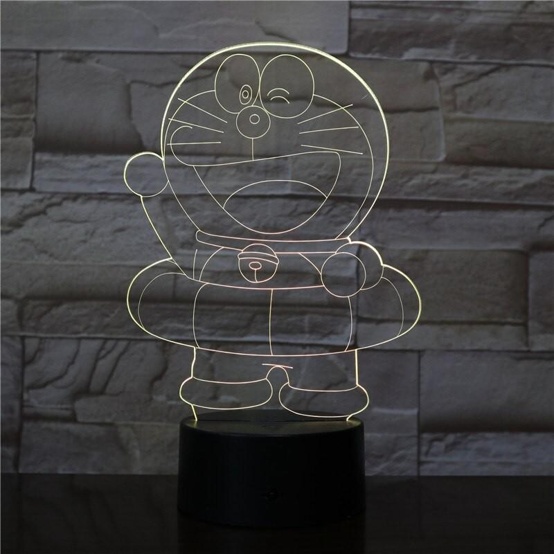 Đèn ngủ Led 3D cho bé Đèn Doraemon - món quá cho bé sáng tạo