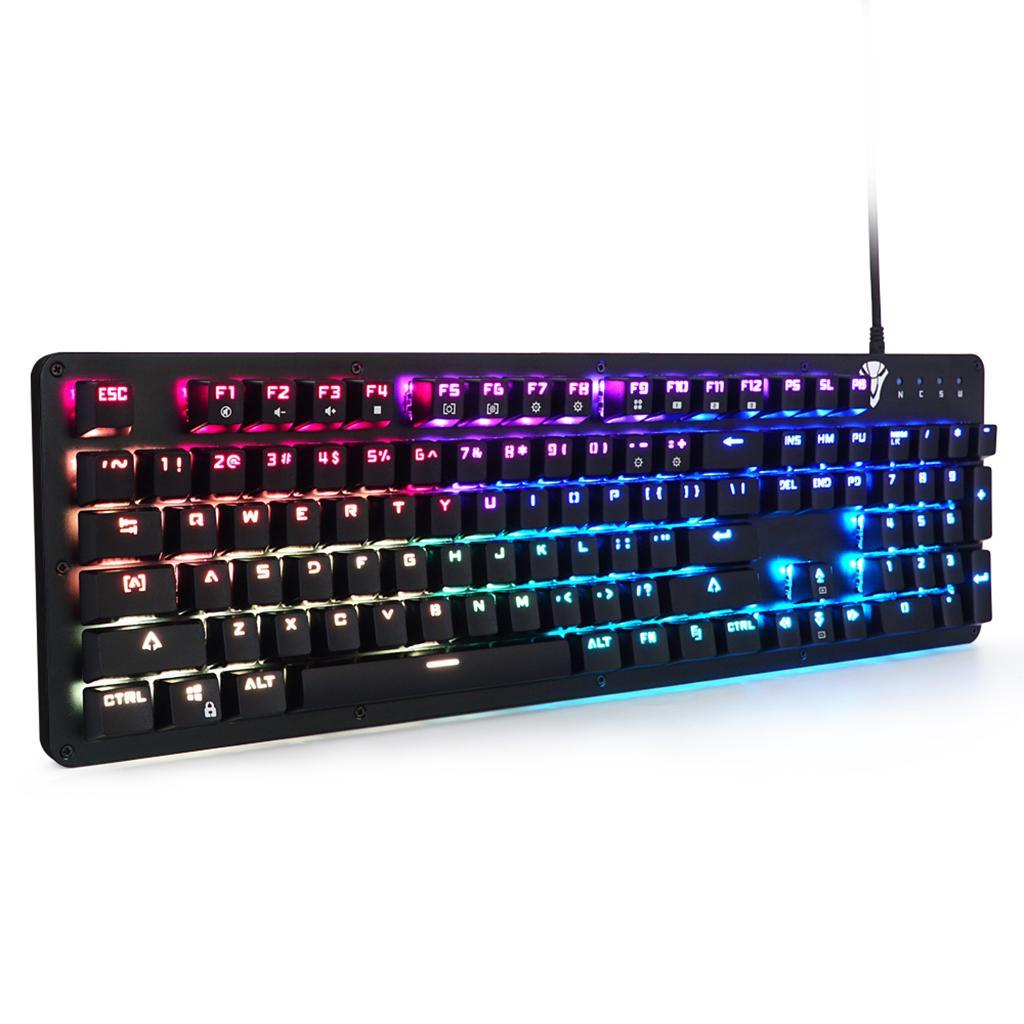 Gaming Keyboard 104 Key RGB Backlit Mechanical Game Keyboard Waterproof