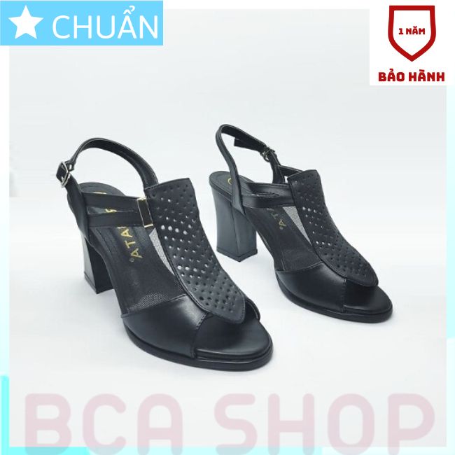 Giày cao gót nữ hở mũi RO151 ROSATA phối lưới sành điệu, hợp thời trang tại BCAHSOP - màu đen