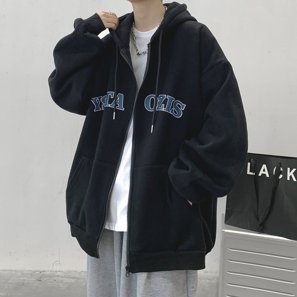 Áo KHOÁC Hoodie OZIS Ulzzang Unisex, Áo khoác dây kéo Chống Rét Cho Nam nữ Cho Cặp Đôi Chất Nỉ Unisex Form rộng Có 3 Màu Ulzzang