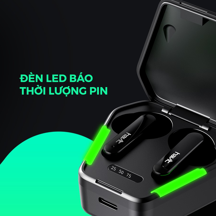 Tai Nghe Bluetooth Gaming True Wireless HAVIT TW938 Bass Chất Game Mượt, Chip ATS3015 Giảm Độ Trễ 50ms - Hàng Chính Hãng