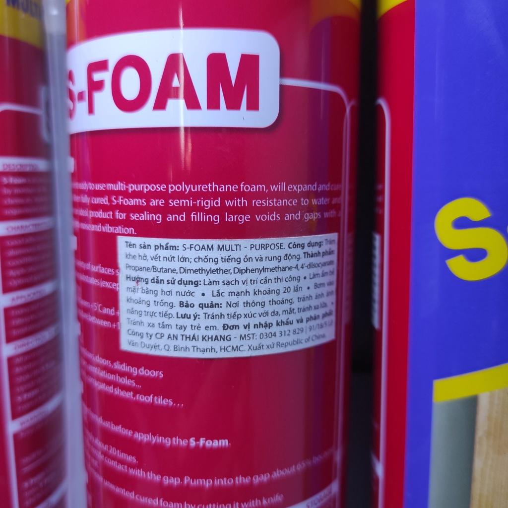 KEO S-FOAM - Chai bọt xốp cách âm, cách nhiệt S Foam 900G dùng tốt cho tủ lanh -keo bọt xịt