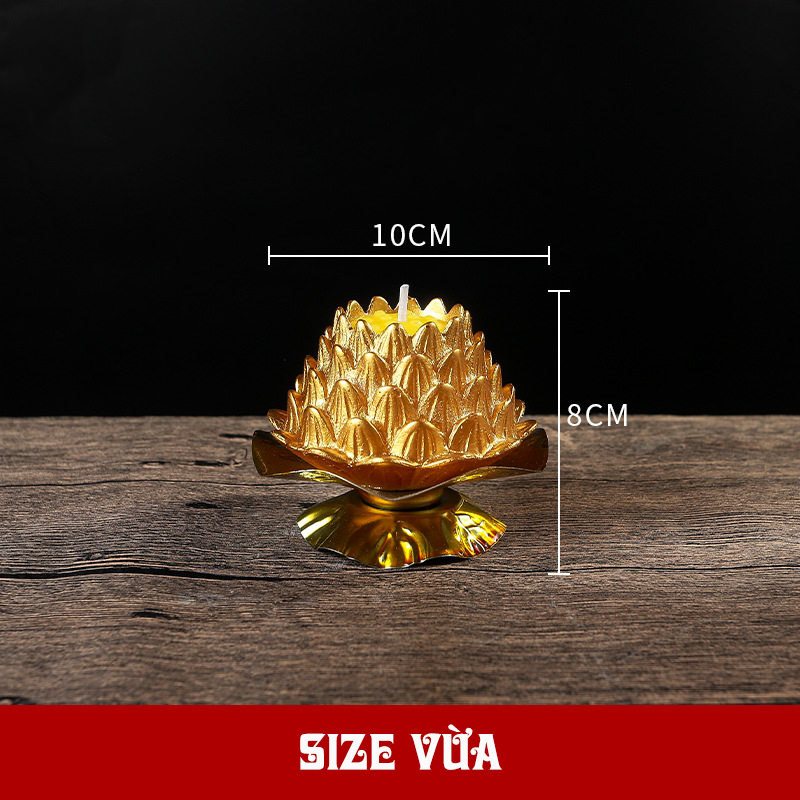 Nến Hoa Sen Phật, Nến Bơ Hoa Sen, Sáp Bơ, Nến Bơ Bàn Thờ Không Mùi, Không Khói, 100% Vật Liệu Thực Vật Tự Nhiên