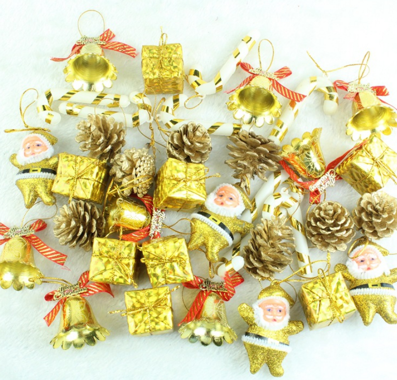 Hộp 36 Món Phụ Kiện Vàng MẪU E15 Trang Trí Giáng Sinh Noel