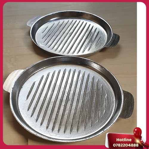 Bộ 2 Chảo Gang Nướng Thịt Size Lớn Tiện Dụng - Miễn Phí Vận Chuyển