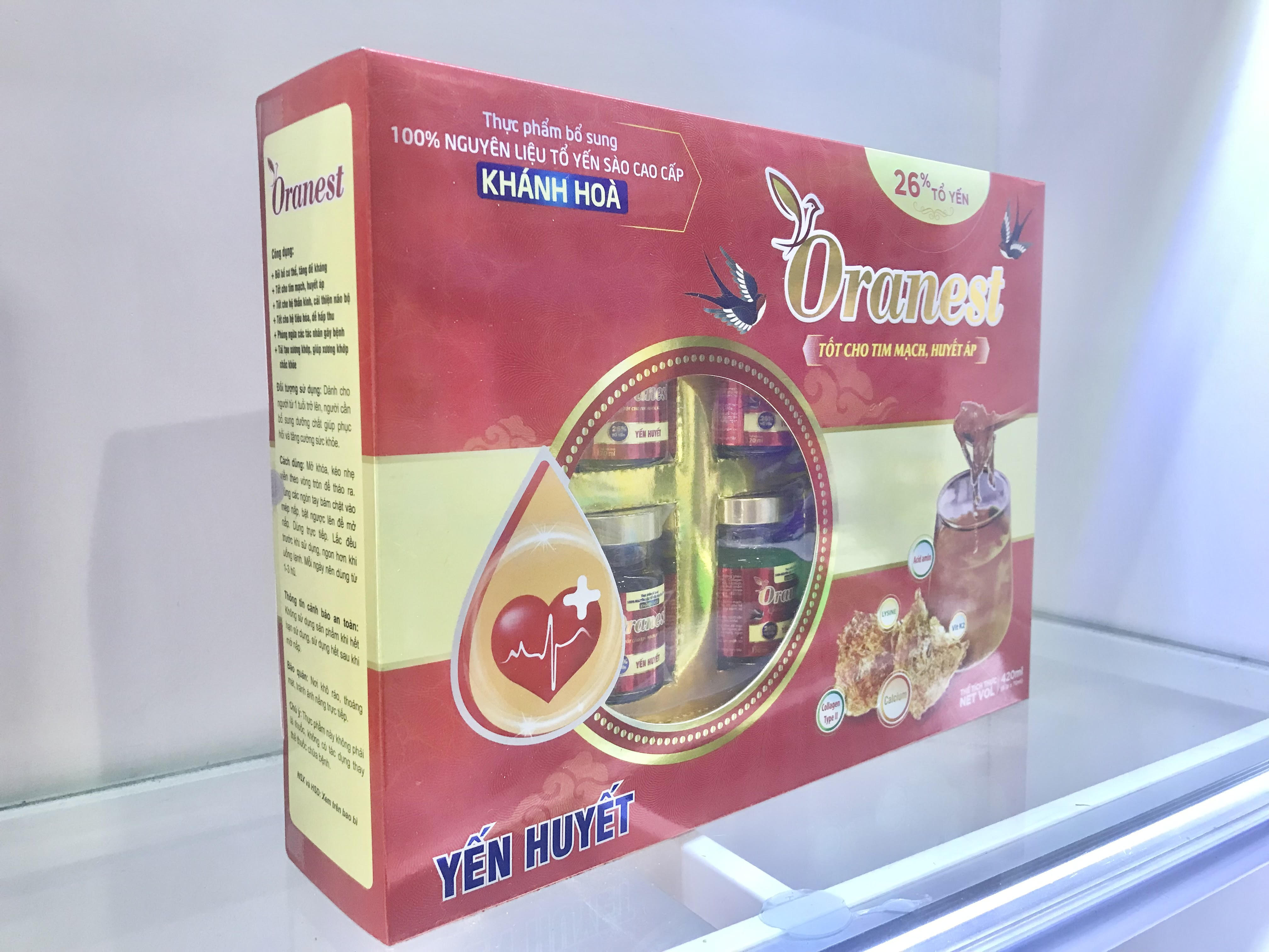 Hộp quà Yến huyết Oranest 420ml - Tốt cho tim mạch, huyết áp, 26% tổ yến - Nguyên liệu tổ yến sào cao cấp Khánh Hoà
