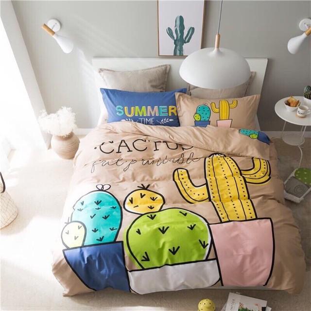Bộ chăn ga cotton 3D hoàng loại 1