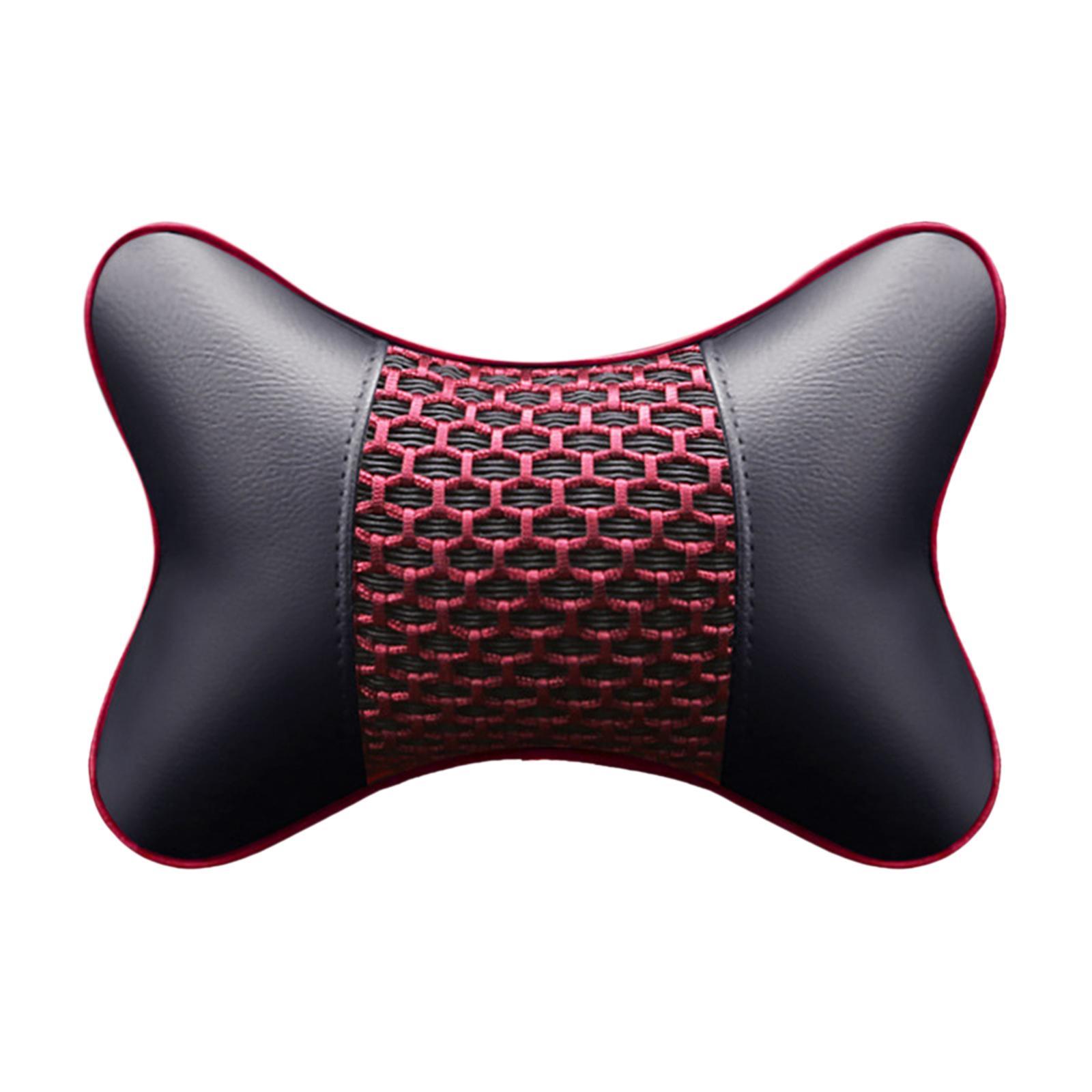 2 Headrest Artificial Leather Comfortable Car Pillow for Living Room
