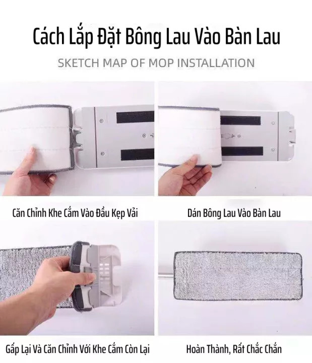 Cây lau sàn nhà tự vắt thông minh, Chổi lau nhà 2 ngăn xoay 360 độ kèm thùng tự vắt cao cấp. Tặng kèm 2 bông lau