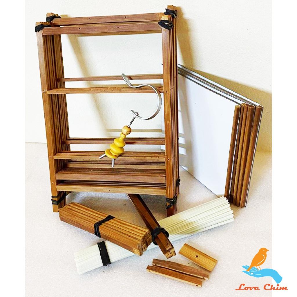Khung lồng khuyên nan cáp quang LOVE CHIM,Khung lồng chim tự ráp kèm móc