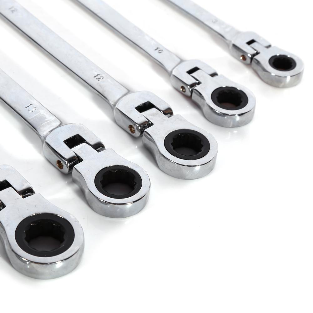 Bộ cờ lê vòng miệng tự xoay 6 chi tiết, 8-17mm Bộ cờ lê Ratchet